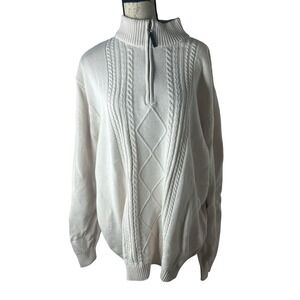 Liberty Blues by KingSize Men's Big & Tall Shoreman'S Quarter Zip Cable Knit 7XL